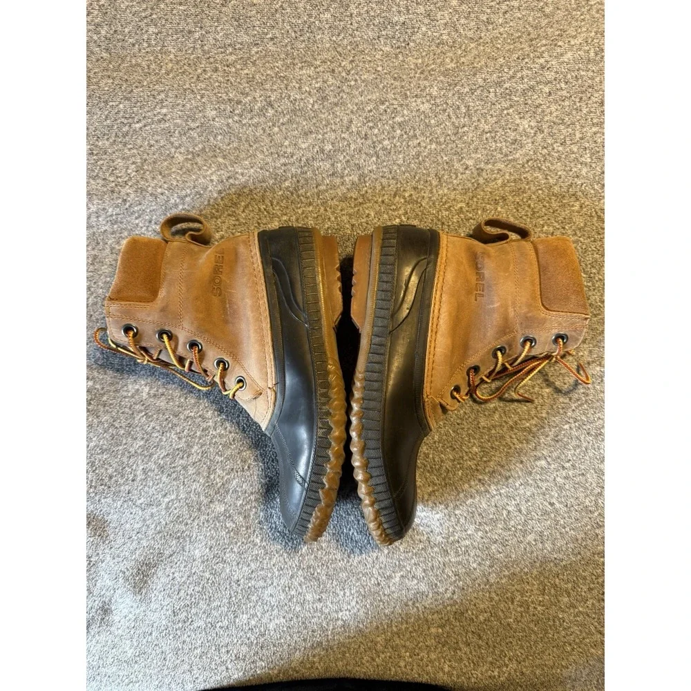 Cheyanne Brown Leather Winter Duck Ankle Boots Sorel Men Sz. 8